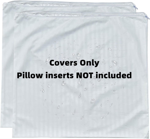 Feather Proof Euro Pillow Protectors: 24x24 Waterproof Cover for Goose Down Square Throw Pillows, Set of 2