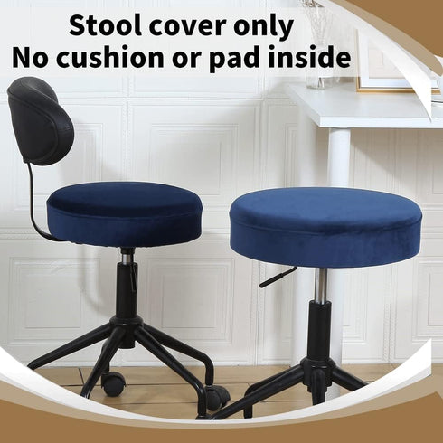4 Dia.15.5"-18" Blue,4 Counts) SINOSSO Pcs Bar Stool Covers, Super Soft Velvet Round Stretchy Washable Dustproof