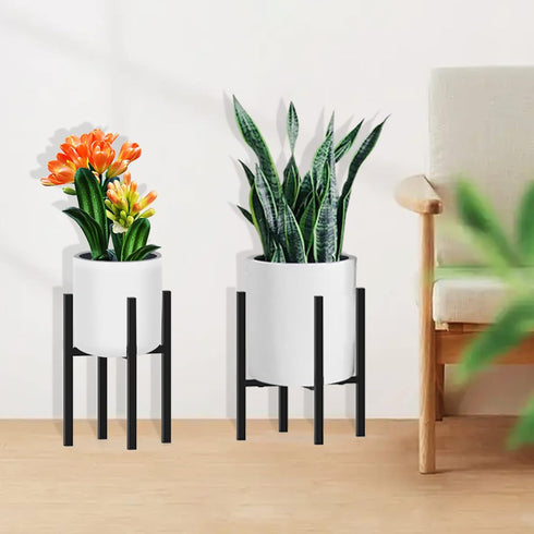 10"-16" 1 Pack) Plant Stand for Plant Pot Indoor Outdoor Corner, Adjustable Metal Heavy Duty for Large Pot (Black