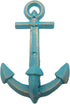 Distressed Blue and Green Anchor Wall Hooks, Set of 2, Nautical Decor, Coastal Interior Design, 7.5 Inches