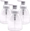 Clear Plastic Foaming Bathroom Countertop Soap Dispensers, Refillable Pump Bottles for Liquid Soap, 3 Pack