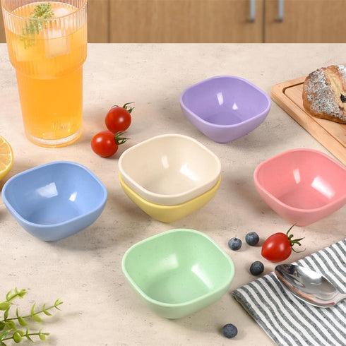 BGHEOUYV 6 Pack 4.5 OZ Small Bowls, Assorted Colors Dipping Sauce Cups, Ice Cream Bowls, Wheat Straw, Unbreakable