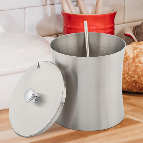 Stainless Steel Sugar Bowl Seasoning Jar with Cover Spoon, Condiment Pot for Salt, Sugar, Pepper, Kitchen Gadgets