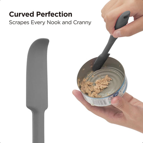 Kitchen Mama Silicone Jar & Can Spatula Set, Heat-Resistant, Ergonomic Grip for Mixing, Scraping, and Spreading
