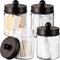 Amolliar Farmhouse Qtip Holder Dispenser for Cotton Swabs, Clear Plastic Apothecary Jar for Bathroom Countertop