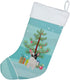 Caroline's Treasures CK3500CS Black and White French Bulldog Christmas Tree Stocking, Teal Hanging Decor