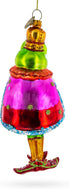 Frog King Donned in Robe Blown Glass Christmas Ornament
