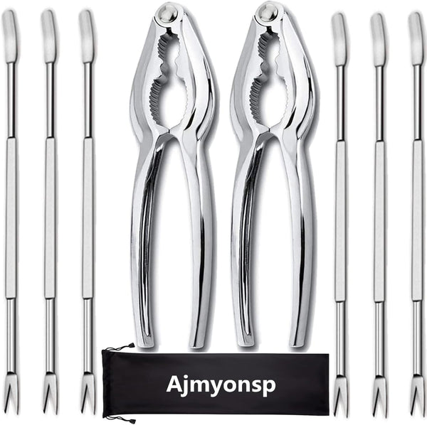 Lobsters Crackers and Picks Set, 8Pcs Crab Leg Cracker Tools - Stainless