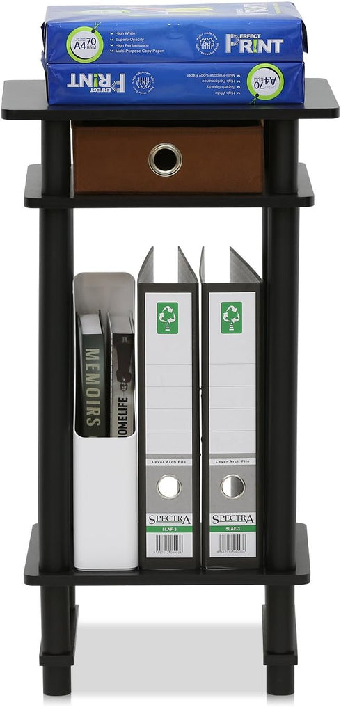 Furinno 17017 Turn-N-Tube End Table - 1-Pack, Espresso Color