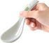Set of 6 5.5" Asian Soup Spoons, White Ceramic Chinese Soup Spoons for Ramen, Pho, Wonton, Miso