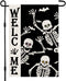 Welcome Halloween Skull Small Garden Flag, Vertical Double Sided Burlap 12 x 18 Inches Outdoor Decor