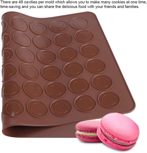 Silicone Baking Mat - Macaron Silicone Baking Mats, 48 Cavities for Cookies and Decorating Tools