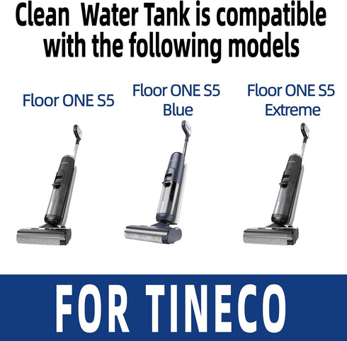 440934 S5 S5 S5 Tank,0.8L Clean Water Tank Compatible for Tineco Floor ONE / Floor ONE Blue/Floor ONE Extreme Models.