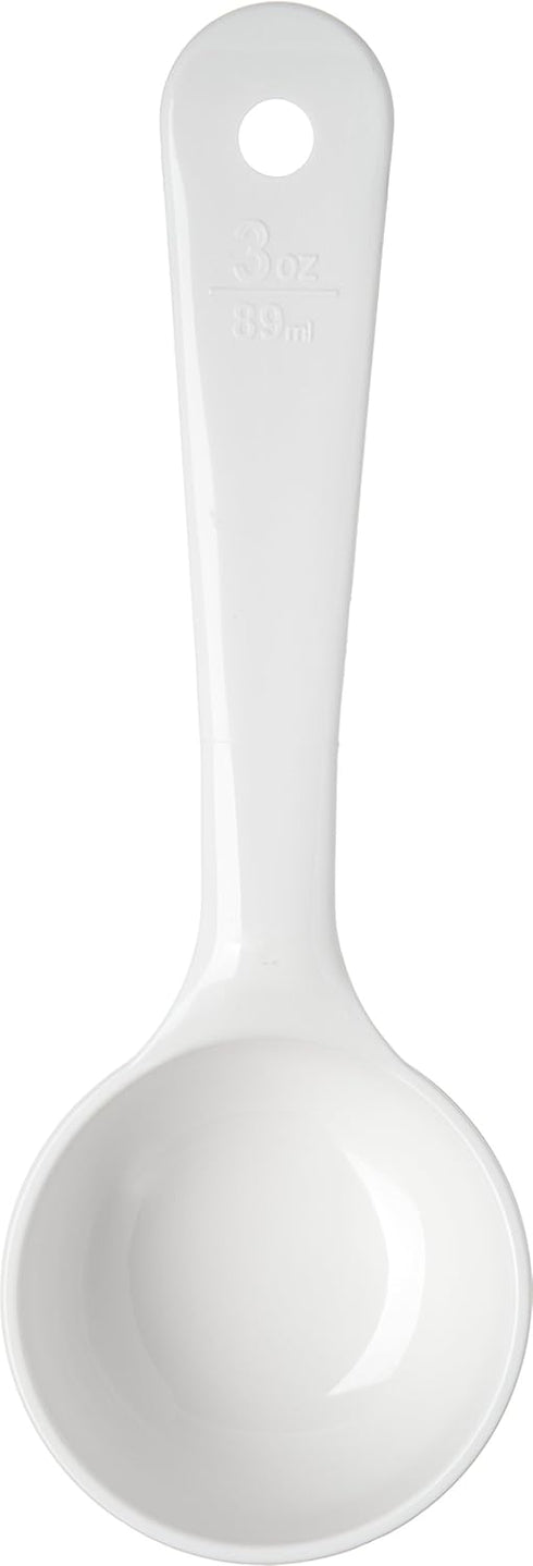 Carlisle FoodService Products Measure Miser Solid Measuring Spoon, 3 Ounces, White, 1 Count