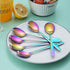 Berglander Rainbow Teaspoon, Stainless Steel Dessert Spoon with Colorful Titanium Plating, 6.5 Inches, Pack of 6