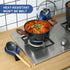 Nihow 4 Inch Ceramic Spoon Rest, Heat Resistant Utensil Holder for Kitchen Counter, Dishwasher Safe, Elegant Blue