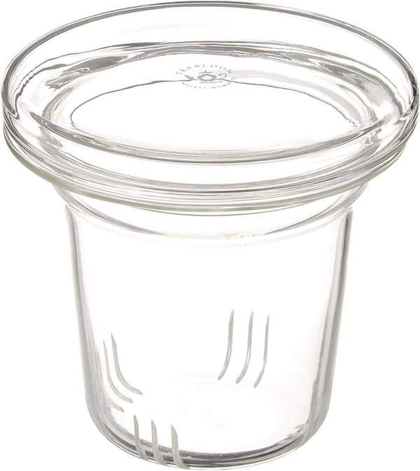 Teabloom Universal Glass Tea Infuser with Dual-Purpose Lid/Coaster - Hygienic Non-Toxic Glass Filter for Loose Tea