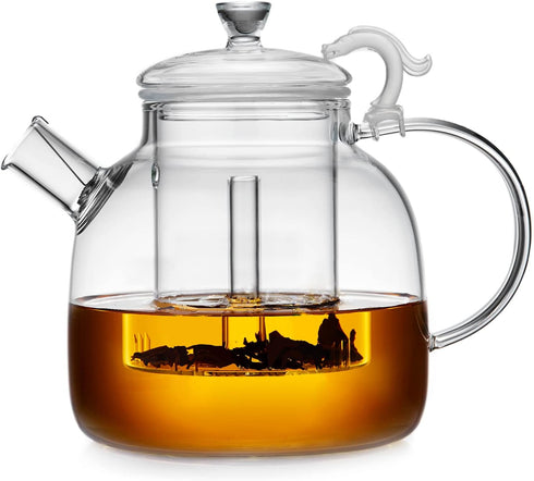 68OZ Glass Teapot, Large Glass Tea Pot With Infuser, Kettle For Stove