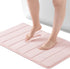 ROSMARUS Memory Foam Bath Mat 17” x 24”, Non Slip Washable Bathroom Rugs, Ultra Soft for Shower, Pink
