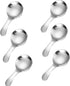 6 Pcs Thickened Small Round Stainless Steel Spoons for Honey, Candy, Coffee, Tea, Salt, Jam, Mustard - Ice Cream Spoon