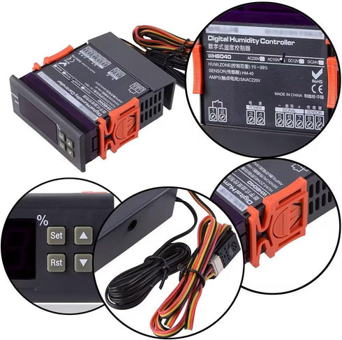 110V Digital Air Humidity Temperature Control Controller WH8040, Range 1%~99%