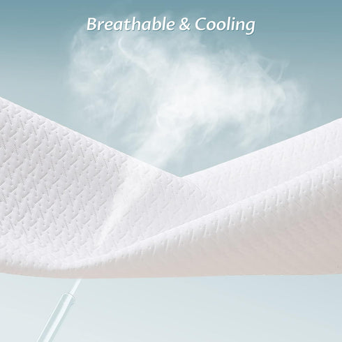 Reaks Queen Size Waterproof Mattress Protector, Cooling Mattress Cover with Fitted Deep Pocket Up to 18''