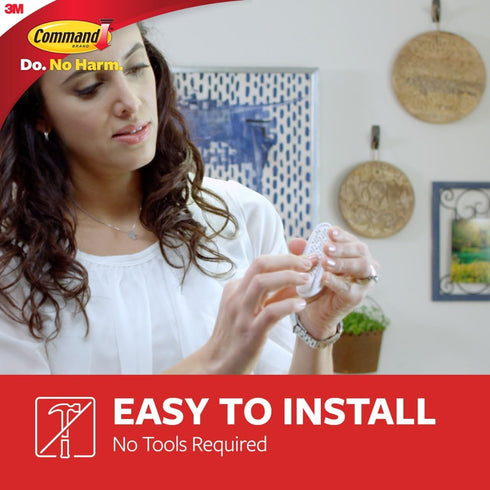 Command Medium Designer Hooks, Damage Free Wall Hooks with Adhesive Strips, 9 White Hooks for Hanging Decorations