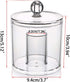 Hipiwe Cotton Ball and Swab Organizer with Lid, Acrylic Jar Makeup Qtip Organizer for Bathroom Storage Canister Jar