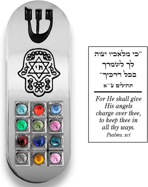 TALISMAN4U Protection CAR MEZUZAH with Hamsa Hoshen Scroll, Travelers Prayer from Israel Jerusalem Art Gift