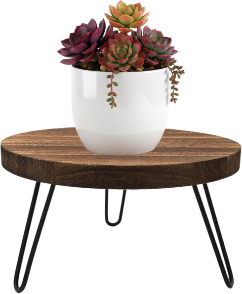 Wood Plant Stand Indoor Outdoor, 12'' Wooden Planter Stands Fit 5-15 Inch