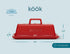 Kook Ceramic Butter Dish with Lid, Red Butter Keeper for Countertop, Holds 1 Stick, Microwave and Dishwasher Safe