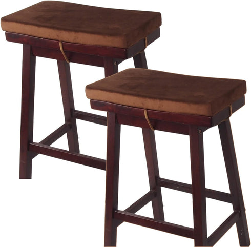 Augld 2 Pack Rectangle Vanity Stool Cushion Washable Non-Slip Makeup Stool with
