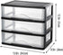 BYCY Medium 3 Drawer Plastic Clear Stacking Desktop Organizer for Office Supplies and Home Organization