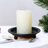 2 Pcs Candle Plate Iron Candle Holder for Pillar Candles, Black Metal Stand for Dining Table Decor