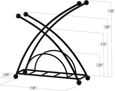 Stainless Steel Napkin Holder for Tables, Modern Matte Black Napkin Holder for Kitchen and Cocktail Tables