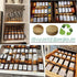Spice Jar Lids for 4 Oz and 8 Oz Square Spice Jars - Bamboo Jar Lids for Kitchen Organization (16 Pcs)