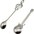 Maydahui 6PCS Guitar Spoons, 18/10 Stainless Steel Musical Note Teaspoons for Dessert
