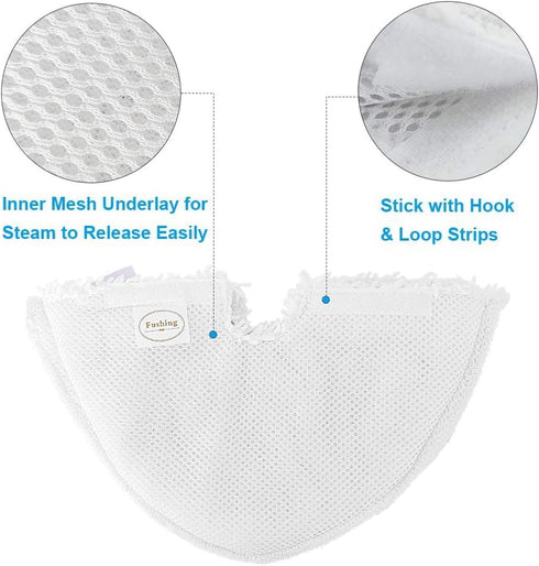 Fushing 3Pcs Steam Mop Pads, Triangle Washable Microfiber Cleaning Replacement Pads for Shark Steam Pocket Mop
