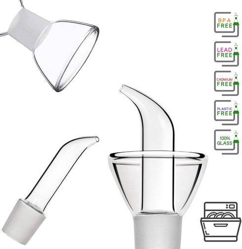 HAIZEEN 9 oz Glass All-Purpose Cruet - Glass Oil Decanter and Cruet (Cone-9 oz, Smooth Surface)