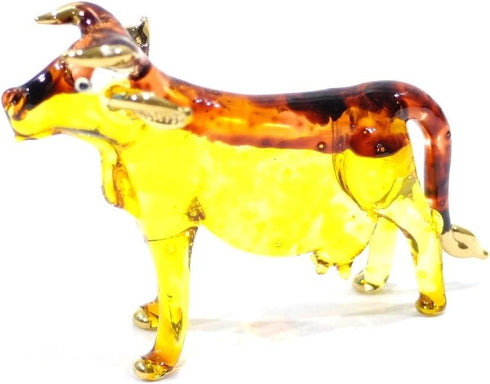 Cow Art Handmade Glass Blown Pet/Wild Animal Figurine