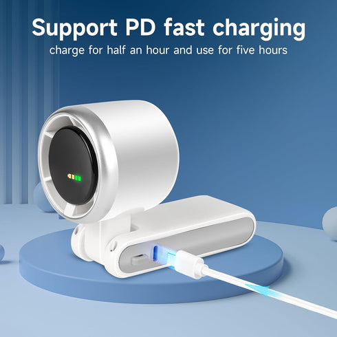 Portable Handheld Mini Fan - 3-IN-1 Turbo Fan for Travel, 5 Gear Wind, 12 Working Hours, Rechargeable Pocket Fan