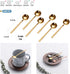 12 PCS Espresso Spoons 18/8 Stainless Steel, 5.2 Inches Vogue Mini Teaspoons Set for Stirring Coffee, Dessert Cake, Ice Cream, Soup, Antipasto Cappuccino, Frosted Handle, Sweejar (Gold)