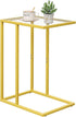 Easy Paws C Table Side End Table, Small C Shaped Table for Sofa,Glass Couch