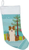 Caroline's Treasures BB4244CS Merry Christmas Tree Border Collie Stocking, Red White Christmas Decor