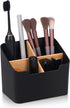 Black Toothbrush Holders for Bathrooms, Electric Toothbrush and Toothpaste Caddy with Bamboo Divider for Countertop
