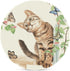 Set 6, 4 Inch Cat with Butterflies Coasters for Drinks of Absorbent Diatomite Ceramics Coasters for Coffee Table