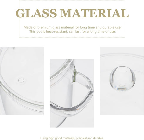 Clear Glass Pots for Cooking, Thickened Glass Stew Pot with Lid for Stove