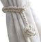 Melaluxe Curtain Tiebacks 2 Pack - Handmade Heavy Duty Rope Holdbacks, Decorative (Beige)