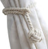 Melaluxe Curtain Tiebacks 2 Pack - Handmade Heavy Duty Rope Holdbacks, Decorative (Beige)