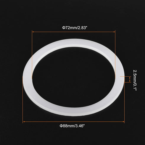 MECCANIXITY Gasket Seal Coffee Maker White Silicone Ring Replacement 72x88x2.5mm for 12-Cup Aluminium Coffee Pot, Pack of 3